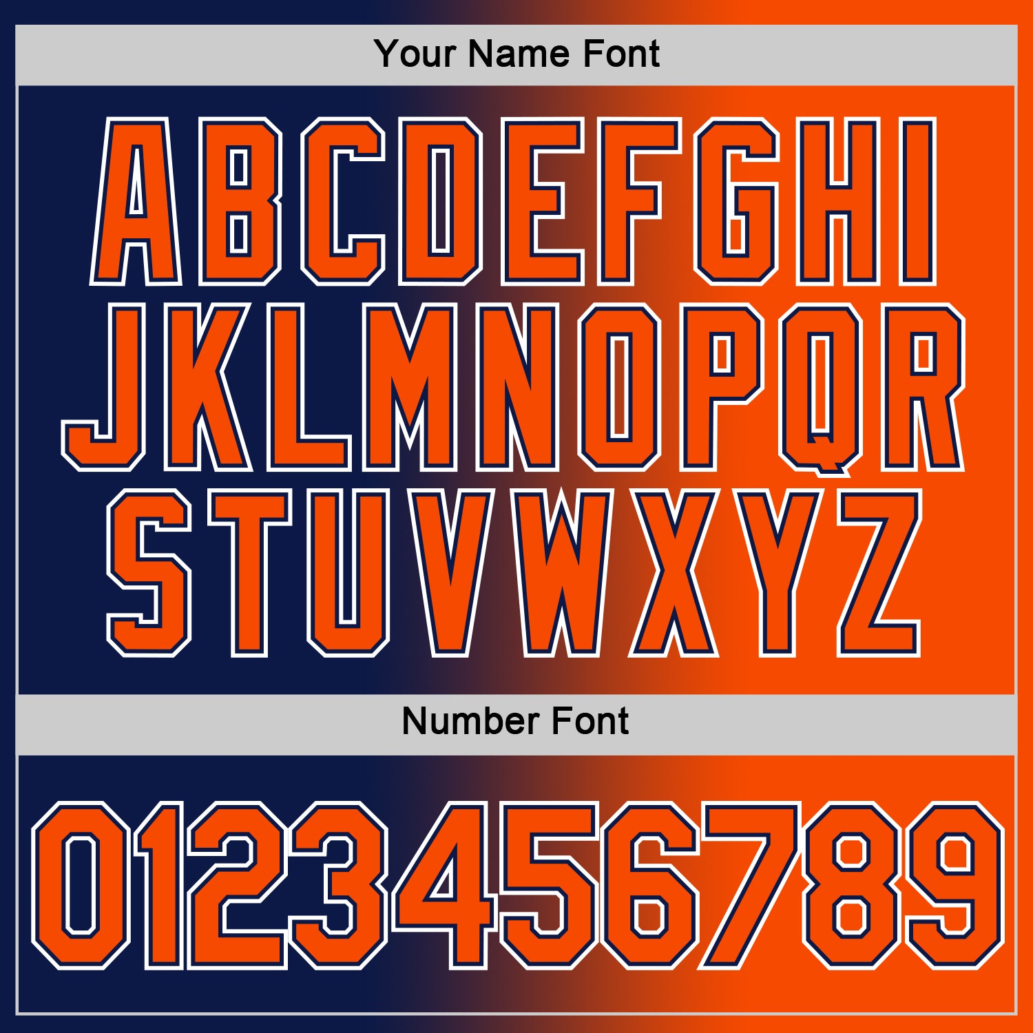 Custom Navy Orange-White Gradient Fashion Performance T-Shirt