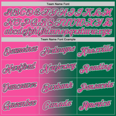 Custom Kelly Green Pink-White Gradient Fashion Performance T-Shirt