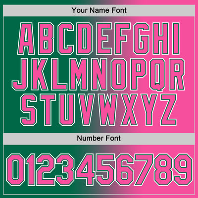 Custom Kelly Green Pink-White Gradient Fashion Performance T-Shirt