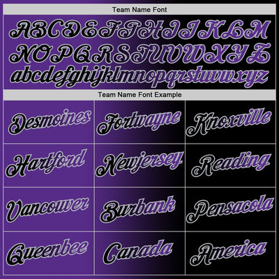 Custom Black Purple-Gray Gradient Fashion Performance T-Shirt