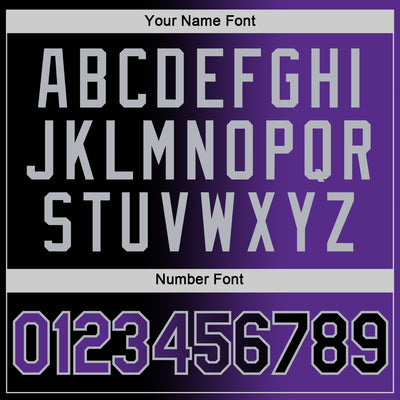 Custom Black Purple-Gray Gradient Fashion Performance T-Shirt