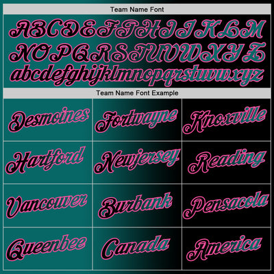 Custom Black Teal-Pink Gradient Fashion Performance T-Shirt