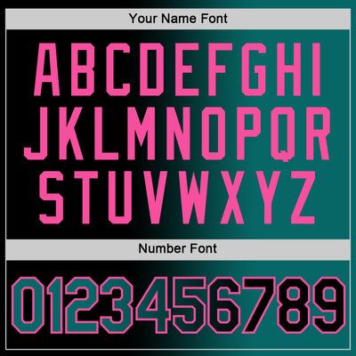 Custom Black Teal-Pink Gradient Fashion Performance T-Shirt