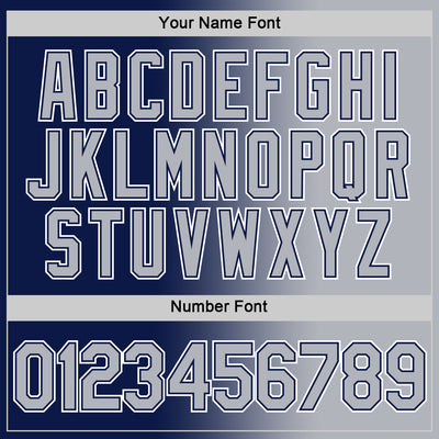 Custom Navy Gray-White Gradient Fashion Performance T-Shirt