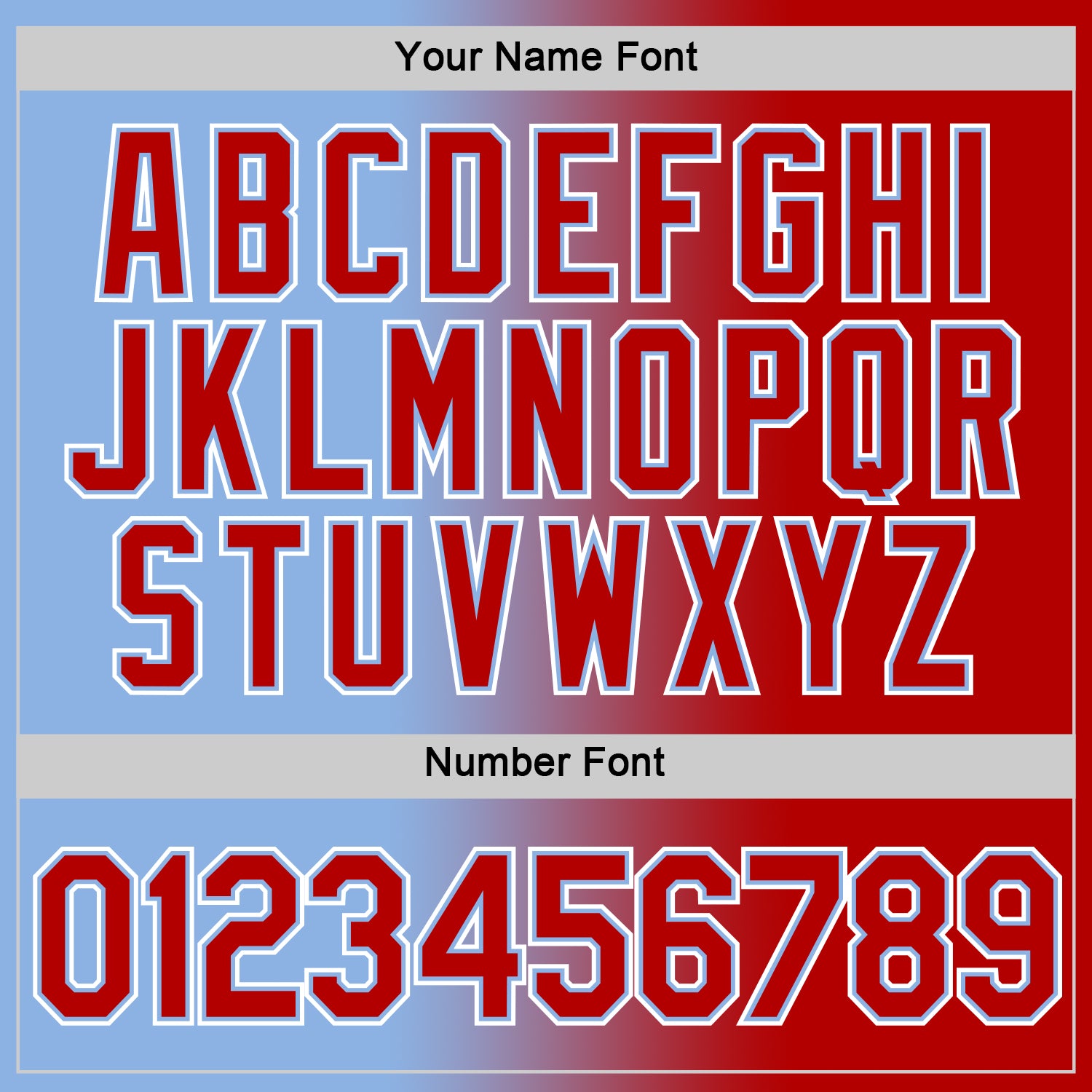 Custom Light Blue Red-White Gradient Fashion Performance T-Shirt