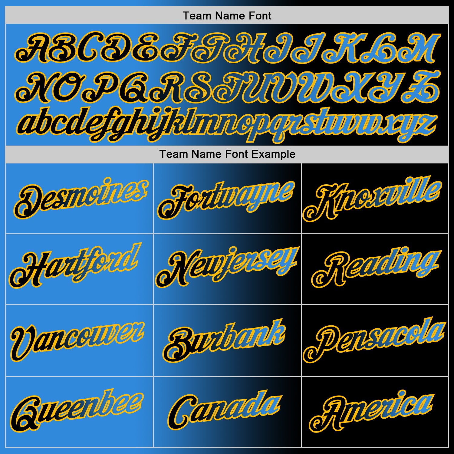 Custom Black Powder Blue-Gold Gradient Fashion Performance T-Shirt