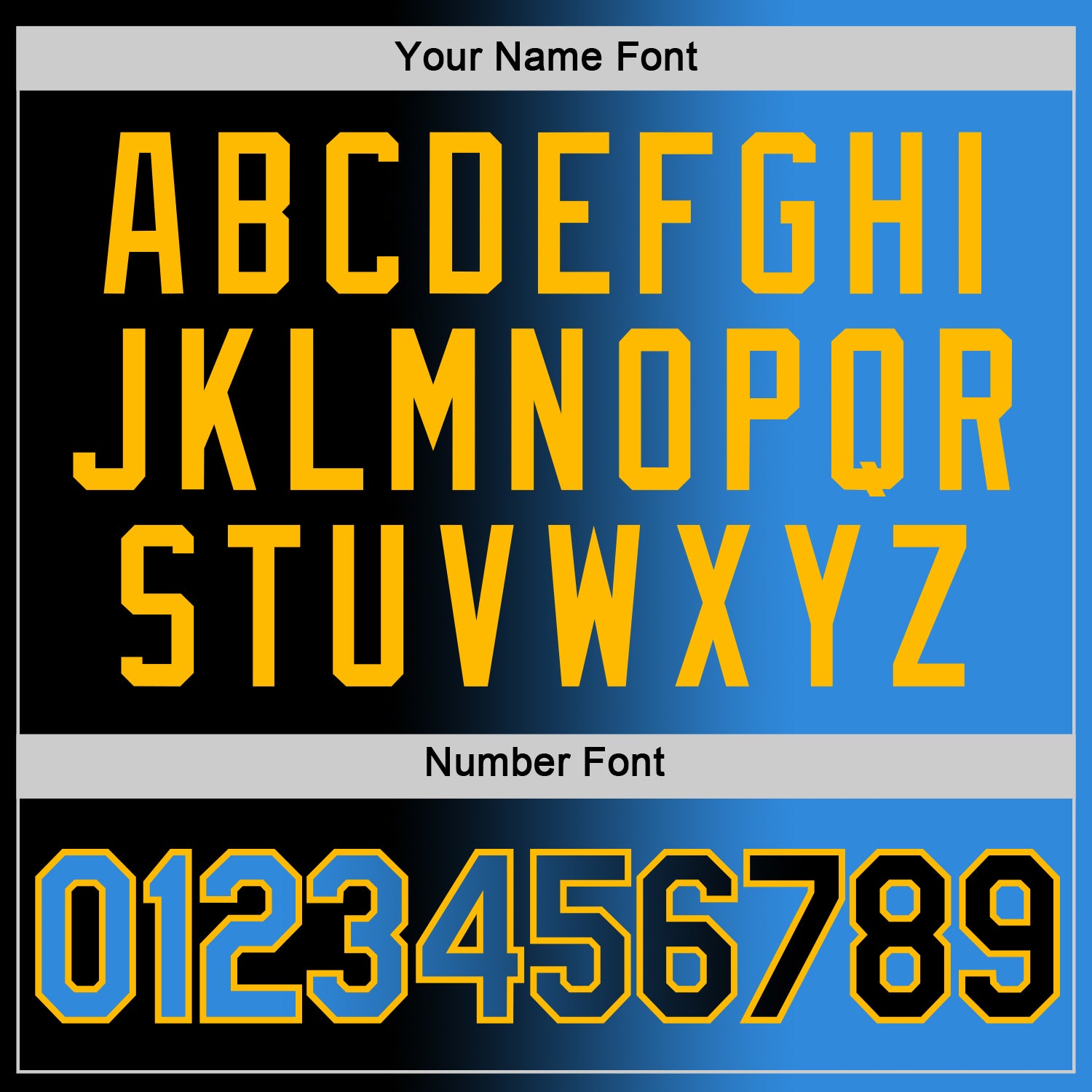 Custom Black Powder Blue-Gold Gradient Fashion Performance T-Shirt