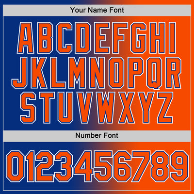 Custom Royal Orange-White Gradient Fashion Performance T-Shirt