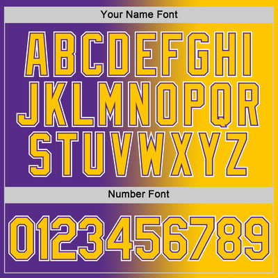 Custom Purple Yellow-White Gradient Fashion Performance T-Shirt
