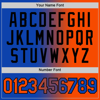 Custom Thunder Blue Orange-Black Gradient Fashion Performance T-Shirt