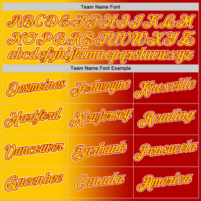 Custom Red Yellow-White Gradient Fashion Performance T-Shirt