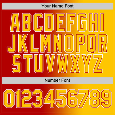 Custom Red Yellow-White Gradient Fashion Performance T-Shirt