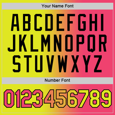 Custom Neon Yellow Neon Pink-Black Gradient Fashion Performance T-Shirt