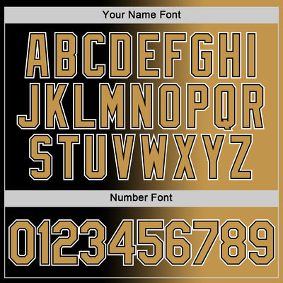 Custom Black Old Gold-White Gradient Fashion Performance T-Shirt