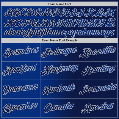 Custom Navy Royal-Gray Gradient Fashion Performance T-Shirt