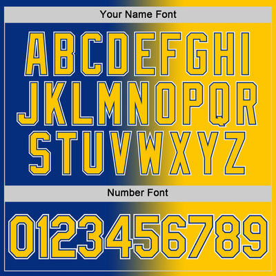 Custom Royal Yellow-White Gradient Fashion Performance T-Shirt