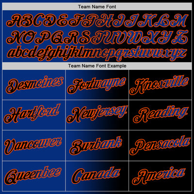 Custom Black Royal-Orange Gradient Fashion Performance T-Shirt