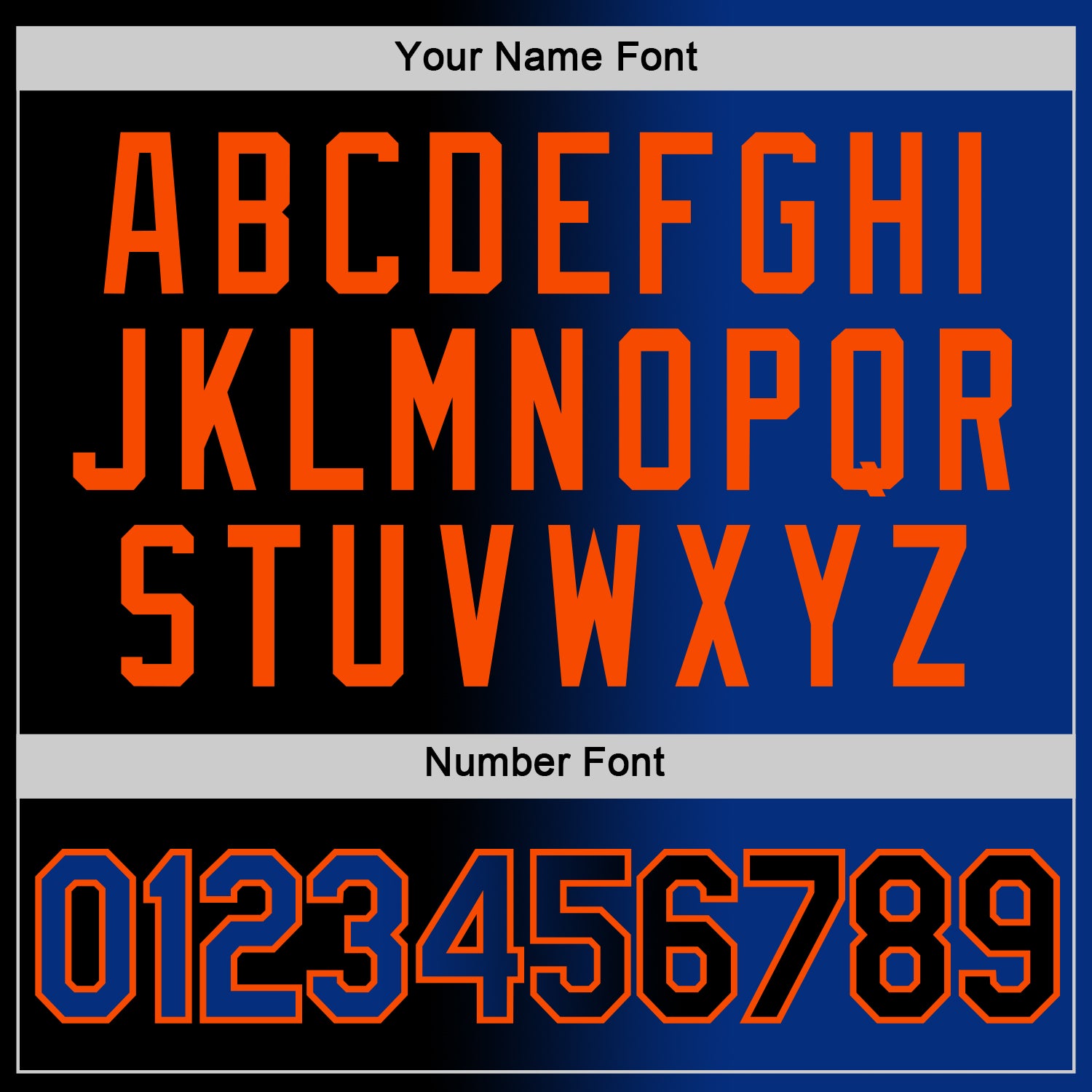 Custom Black Royal-Orange Gradient Fashion Performance T-Shirt