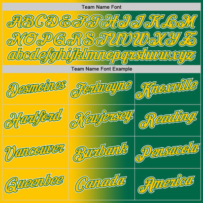 Custom Kelly Green Yellow-White Gradient Fashion Performance T-Shirt