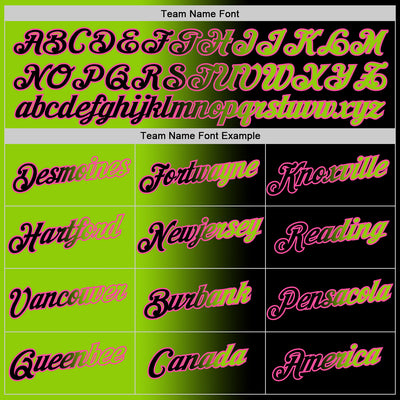 Custom Black Neon Green-Pink Gradient Fashion Performance T-Shirt