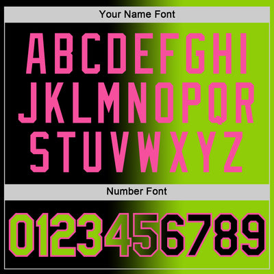 Custom Black Neon Green-Pink Gradient Fashion Performance T-Shirt