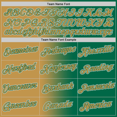 Custom Kelly Green Old Gold-White Gradient Fashion Performance T-Shirt