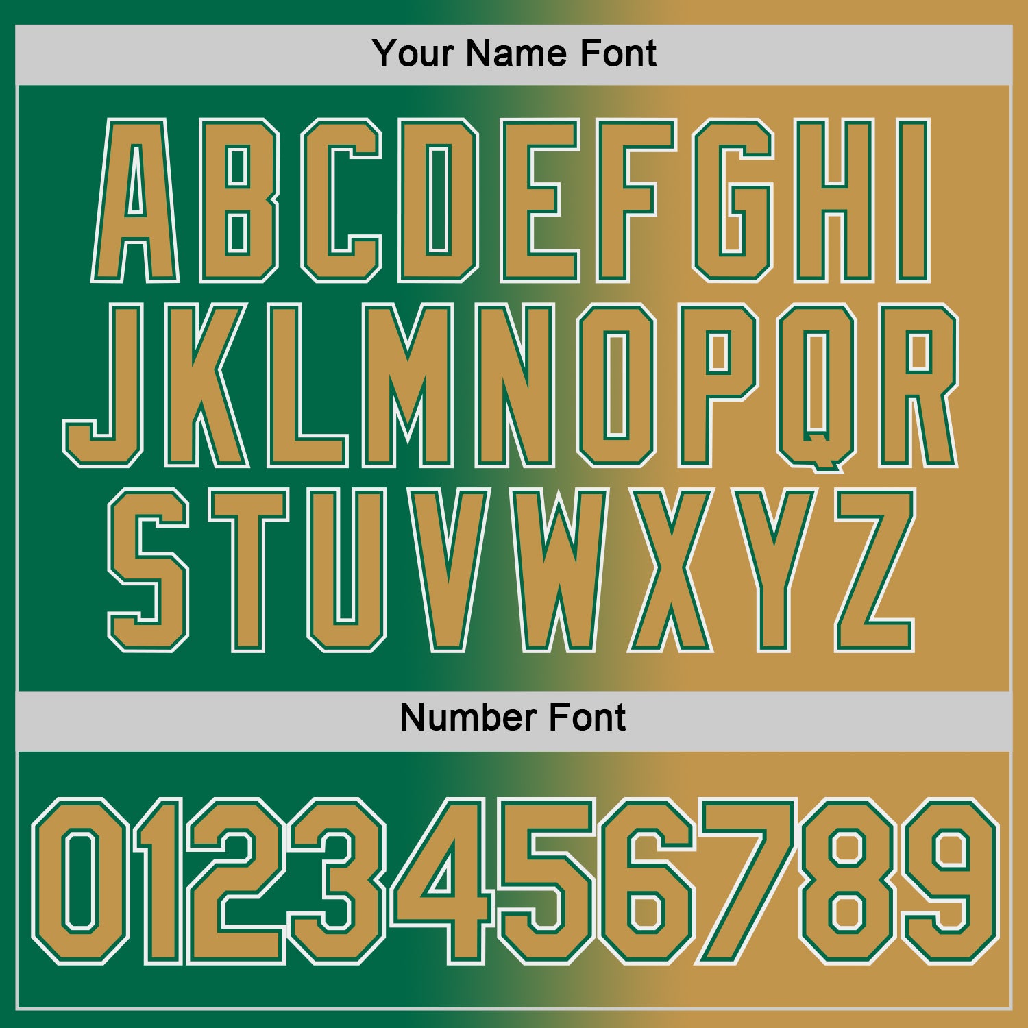 Custom Kelly Green Old Gold-White Gradient Fashion Performance T-Shirt