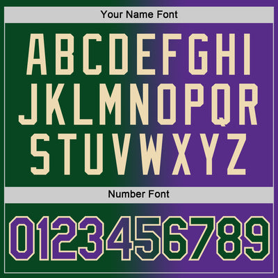 Custom Green Purple-Cream Gradient Fashion Performance T-Shirt