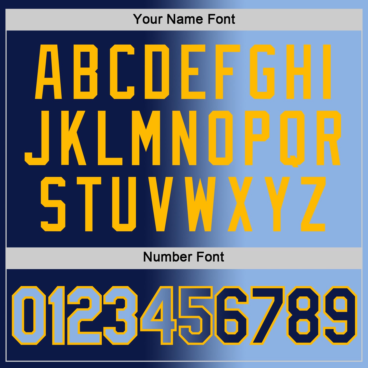 Custom Navy Light Blue-Gold Gradient Fashion Performance T-Shirt