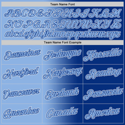 Custom Royal Light Blue-White Gradient Fashion Performance T-Shirt