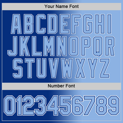 Custom Royal Light Blue-White Gradient Fashion Performance T-Shirt