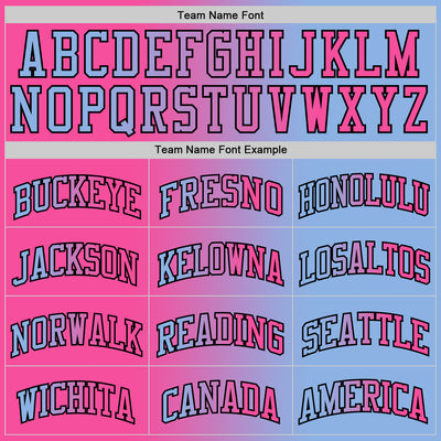 Custom Light Blue Pink-Black Authentic Gradient Fashion Basketball Jersey