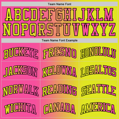 Custom Neon Yellow Pink-Black Authentic Gradient Fashion Basketball Jersey