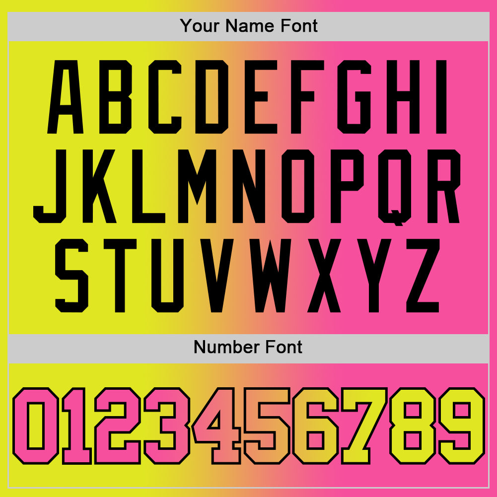 Custom Neon Yellow Pink-Black Authentic Gradient Fashion Basketball Jersey