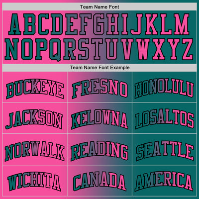 Custom Teal Pink-Black Authentic Gradient Fashion Basketball Jersey
