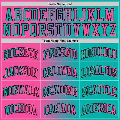 Custom Aqua Pink-Black Authentic Gradient Fashion Basketball Jersey