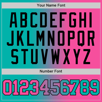 Custom Aqua Pink-Black Authentic Gradient Fashion Basketball Jersey