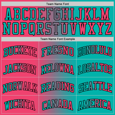 Custom Aqua Neon Pink-Black Authentic Gradient Fashion Basketball Jersey