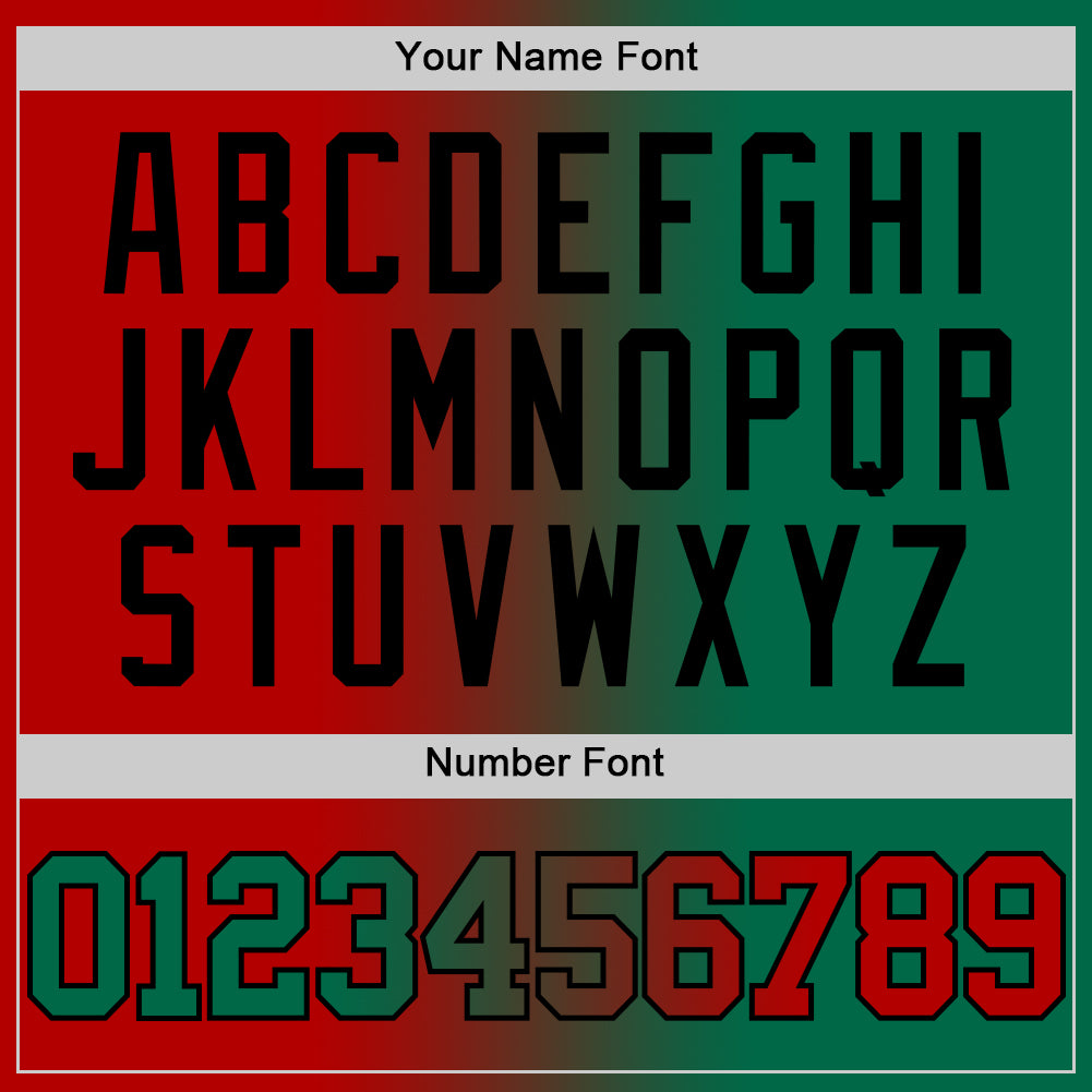 Custom Red Kelly Green-Black Authentic Gradient Fashion Basketball Jersey