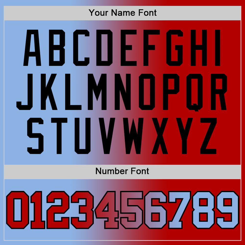 Custom Light Blue Red-Black Authentic Gradient Fashion Basketball Jersey