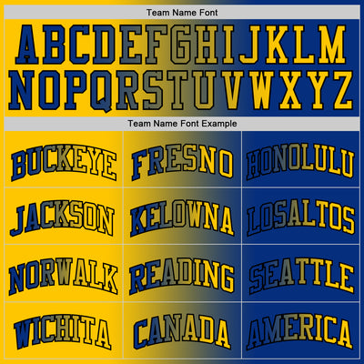 Custom Royal Yellow-Black Authentic Gradient Fashion Basketball Jersey