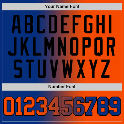 Custom Royal Orange-Black Authentic Gradient Fashion Basketball Jersey