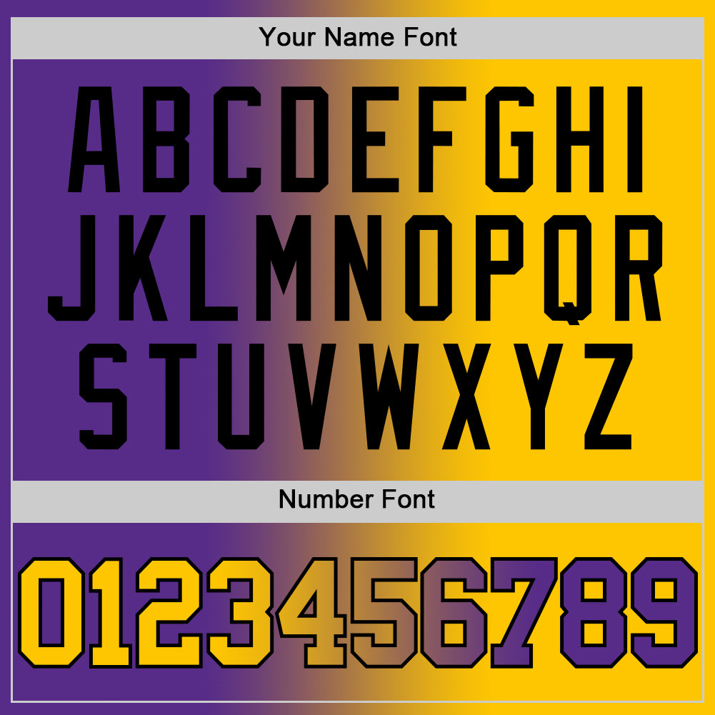 Custom Purple Yellow-Black Authentic Gradient Fashion Basketball Jersey