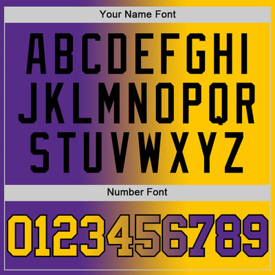 Custom Purple Yellow-Black Authentic Gradient Fashion Basketball Jersey