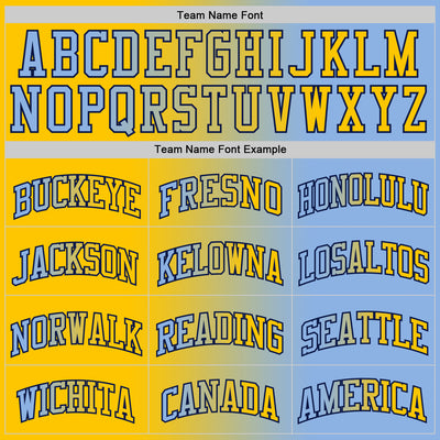 Custom Light Blue Yellow-Navy Authentic Gradient Fashion Basketball Jersey