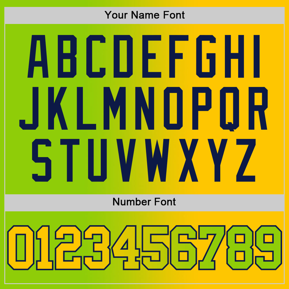 Custom Neon Green Yellow-Navy Authentic Gradient Fashion Basketball Jersey