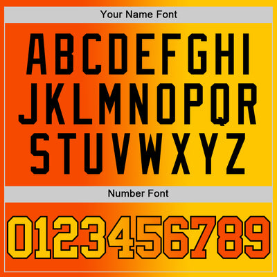 Custom Orange Yellow-Black Authentic Gradient Fashion Basketball Jersey