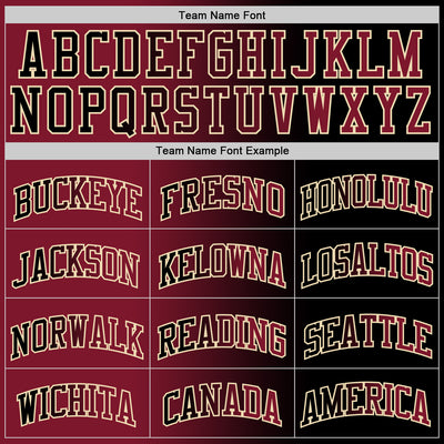 Custom Black Crimson-Cream Authentic Gradient Fashion Basketball Jersey