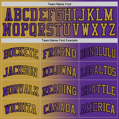 Custom Purple Old Gold-Black Authentic Gradient Fashion Basketball Jersey