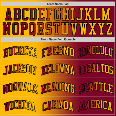 Custom Maroon Gold-Black Authentic Gradient Fashion Basketball Jersey